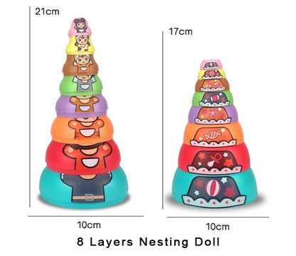 Bunte Kinderpuppen Matroschka Holzpuppen Sammlung