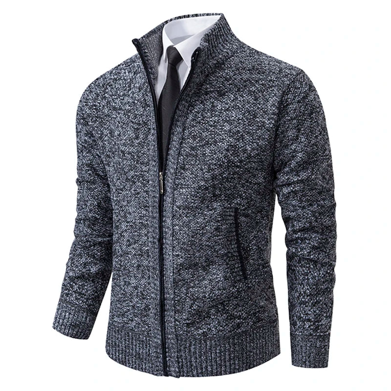 Strickcardigan Reißverschluss Warm Modern