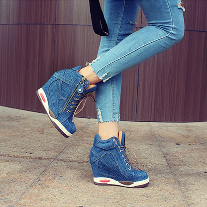 Damen Sneaker Keine Eile Wedges Hoch