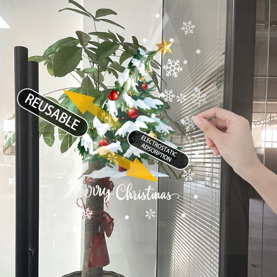 Weihnachtsbaum Aufkleber 3D Glitter Merry Glow
