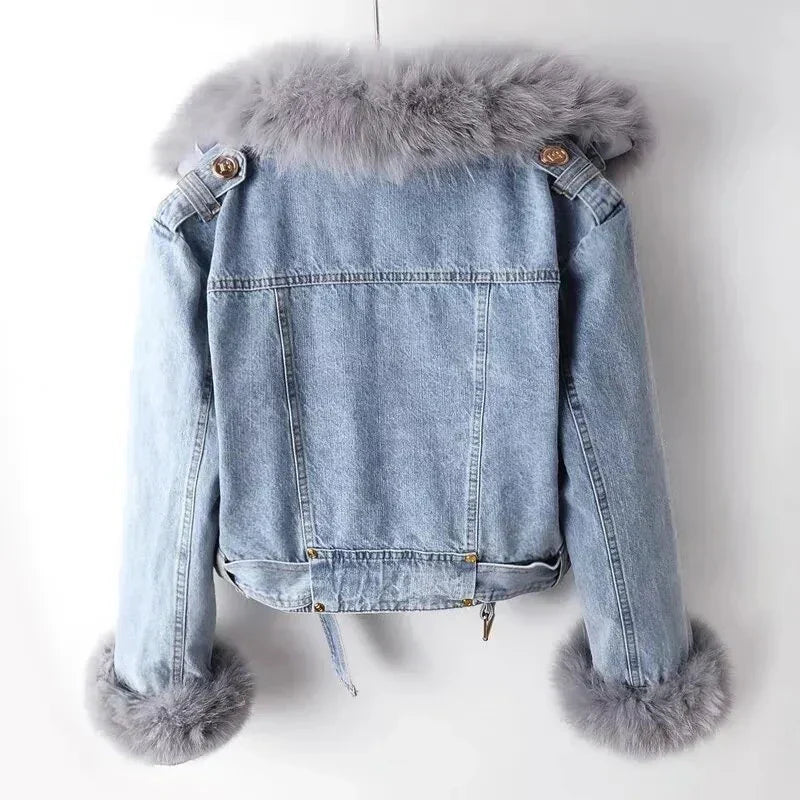 Jeansjacke Fellfüllung Warm Damen - BerlinGlamour