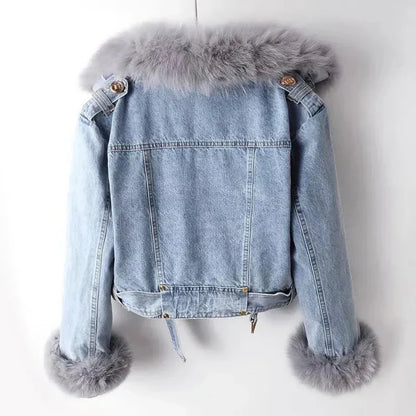 Jeansjacke Fellfüllung Warm Damen - BerlinGlamour