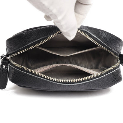 Leder Umhängetasche Damen Elegant Schwarz