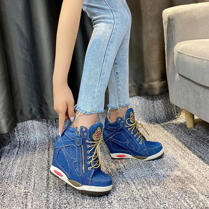Damen Sneaker Keine Eile Wedges Hoch - BerlinGlamour