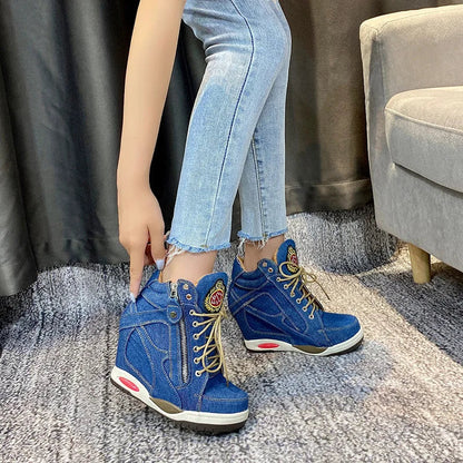 Damen Sneaker Keine Eile Wedges Hoch - BerlinGlamour