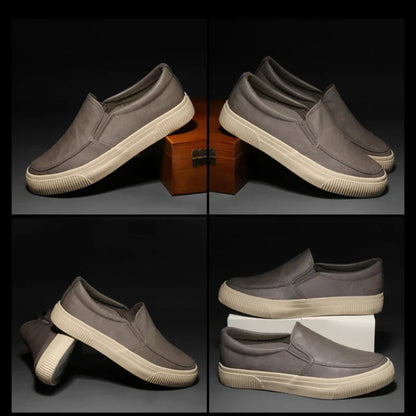 Herren Leder-Slipper Elegante Schwarz