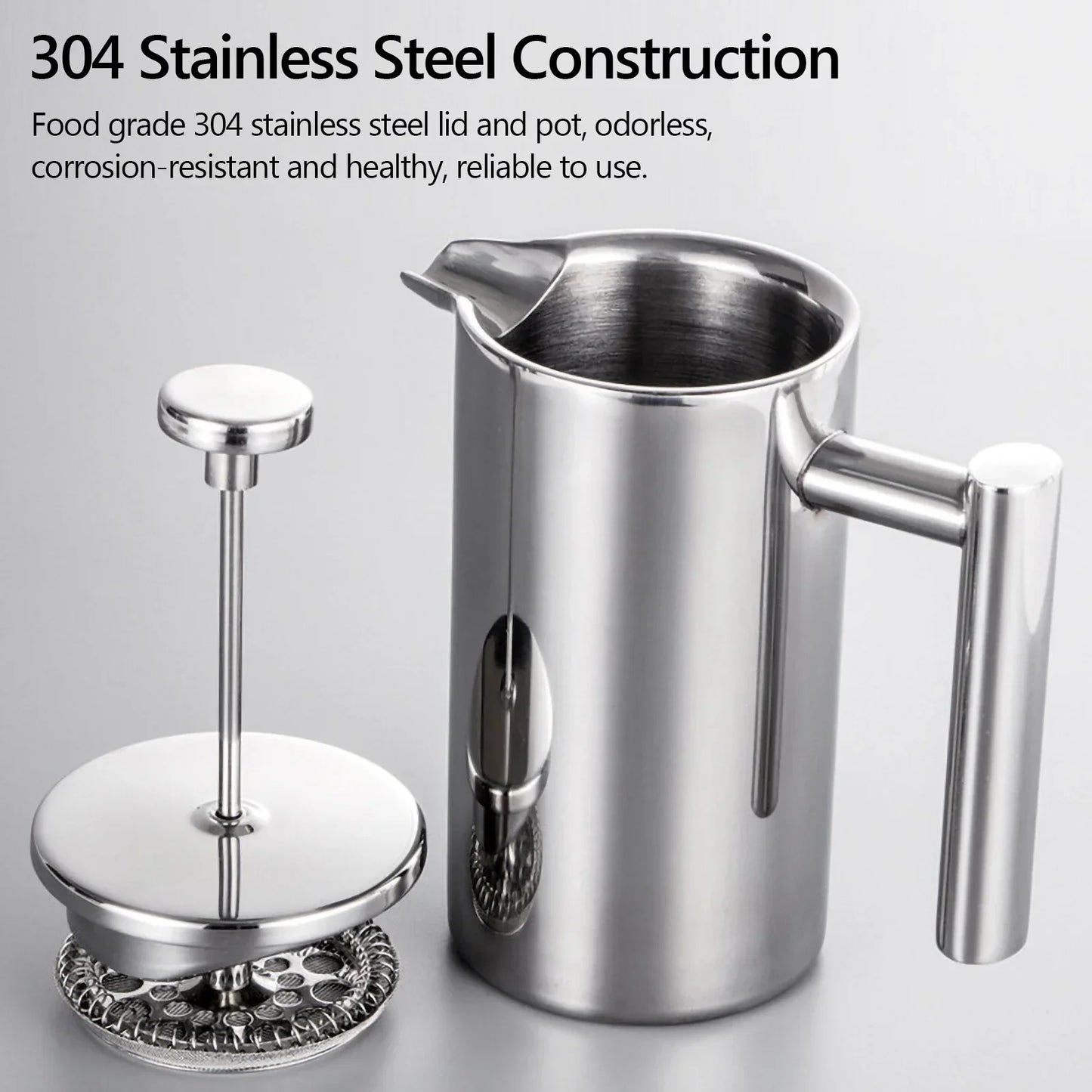 Edelstahl French Press Kaffeemaschine Modern Design