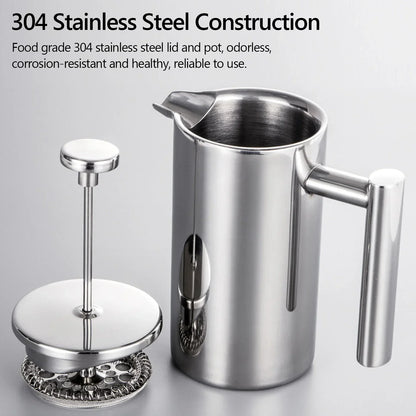 Edelstahl French Press Kaffeemaschine Modern Design