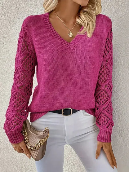 Strickpullover V-Ausschnitt Damen Modern