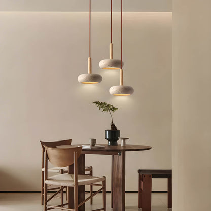 Moderne Travertin Deckenleuchte LED Pendellampe Natürlich