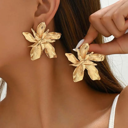 Blumen Ohrringe Gold Silber Statement Schmuck - BerlinGlamour