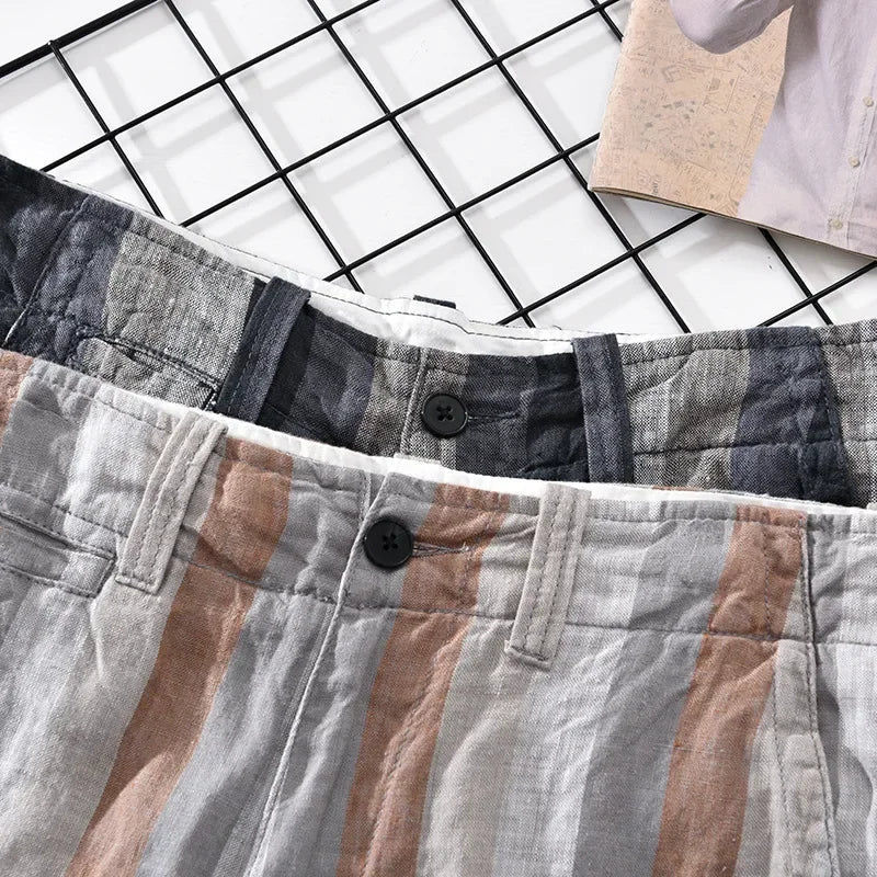 Herren Leinen-Shorts Bequem Leicht Sommer