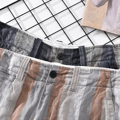 Herren Leinen-Shorts Bequem Leicht Sommer