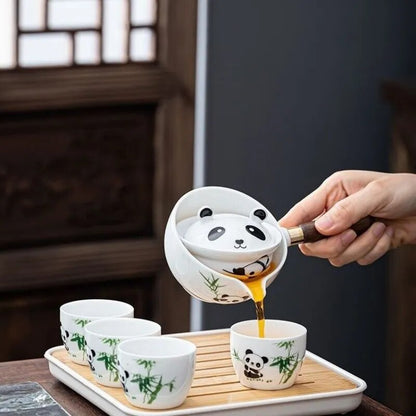 Rotierendes Teeset Panda Marmor Modern