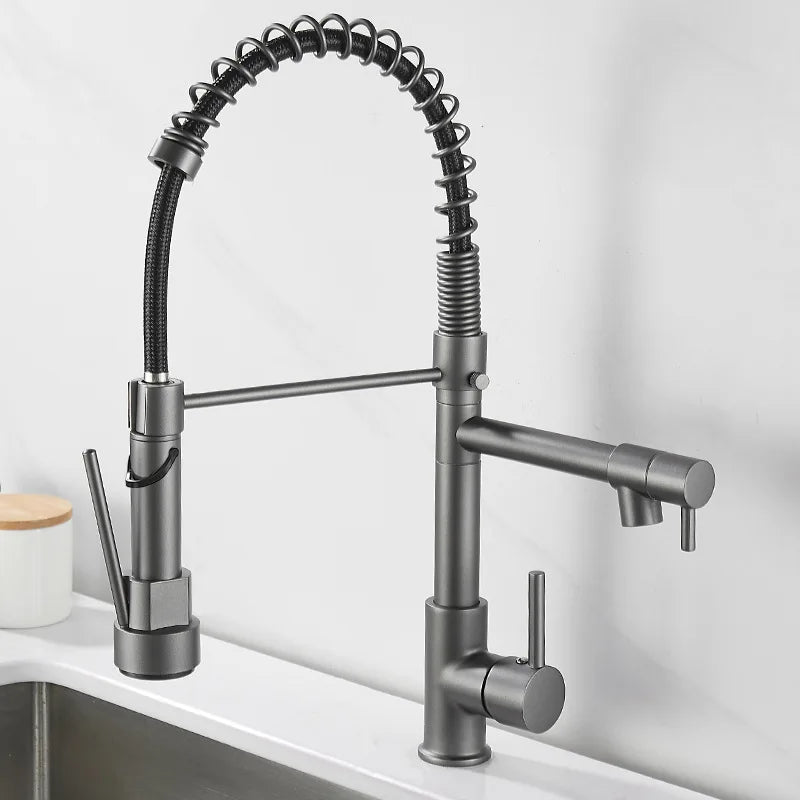 Küchenarmatur Doppel Auslauf Bronze Luxus