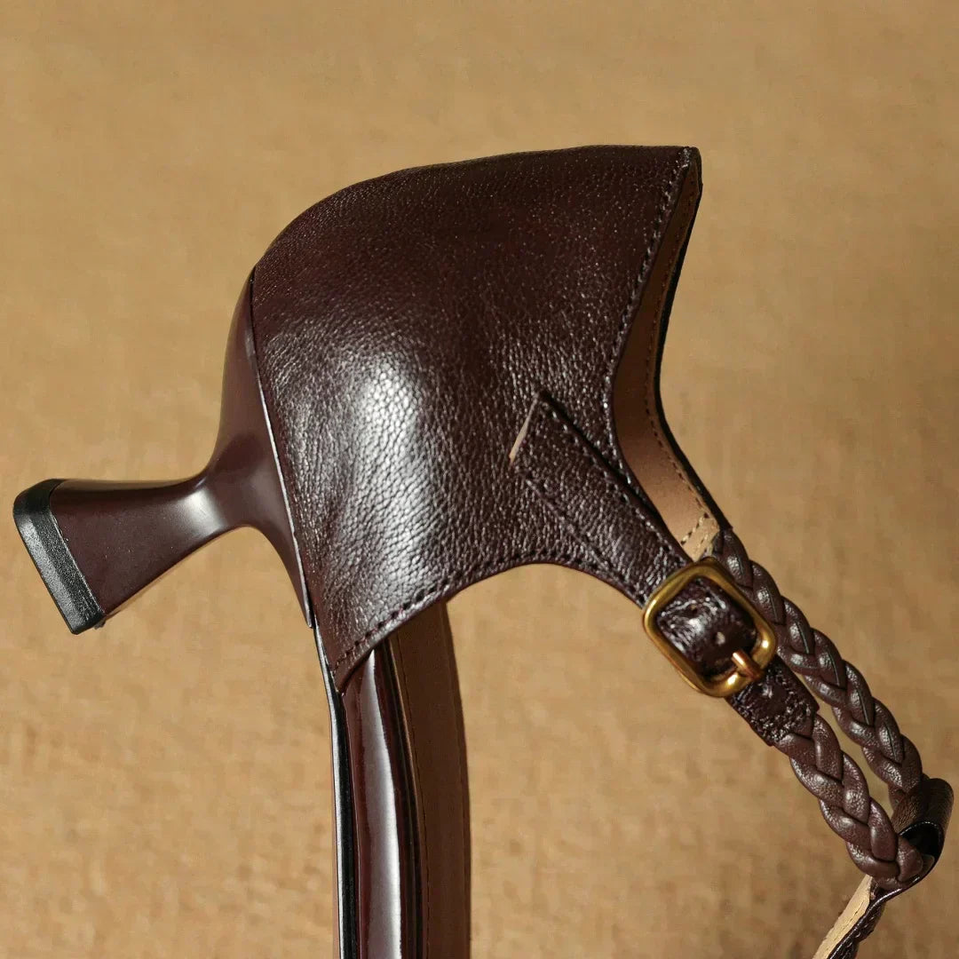 Elegante Ledersandalen Damen Schwarz