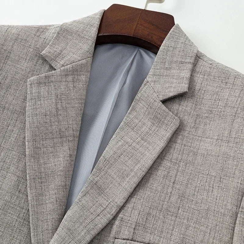 Eleganter Herren Blazer Slim Fit Blau Grau Beige