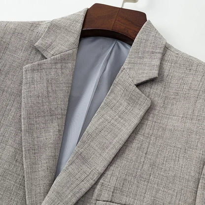 Eleganter Herren Blazer Slim Fit Blau Grau Beige
