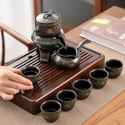 Luxus Porzellan Tee Set Gold Dekor Asiatisch