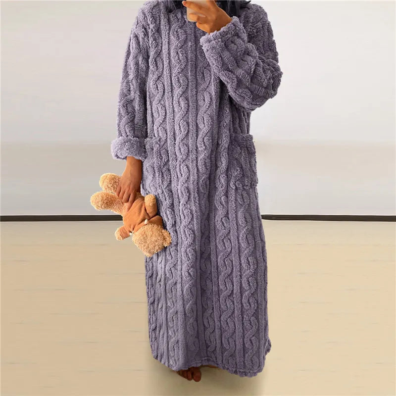 Weiches Fleece Kleid Teddylook Warm