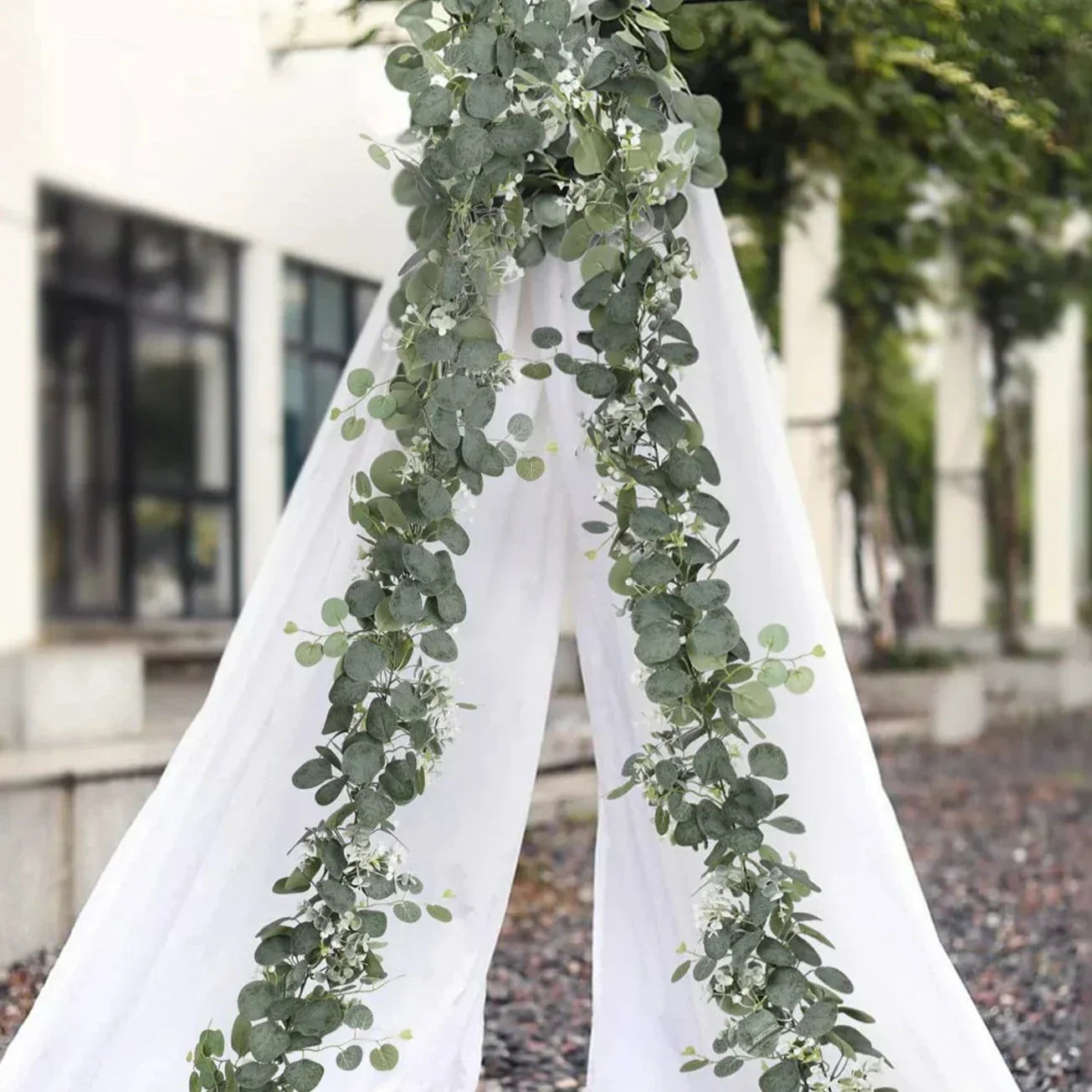 Künstliche Girlande Eukalyptus Grün Dekor Set 2-teilig