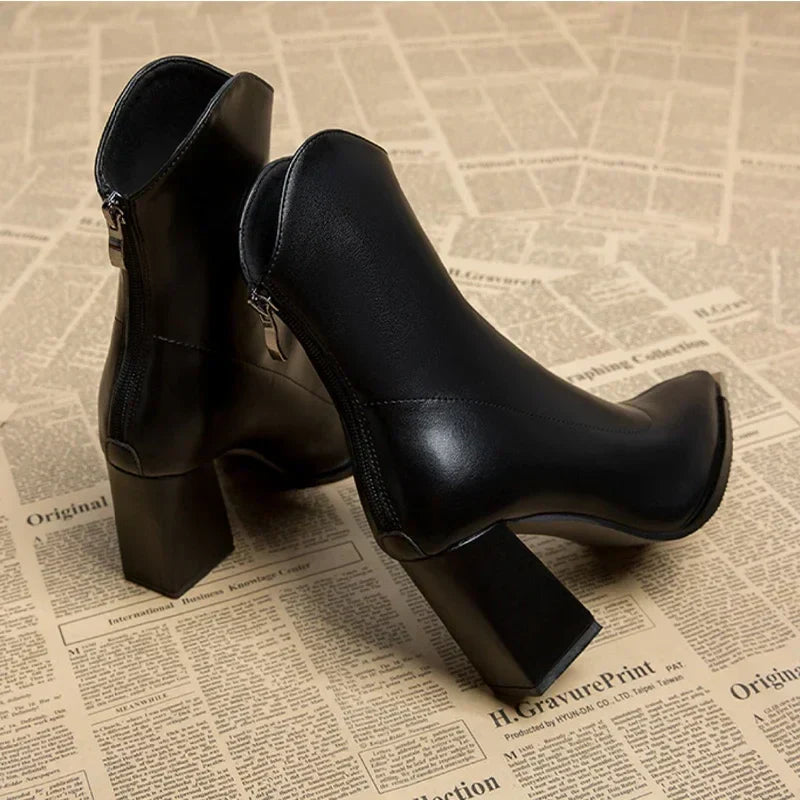 Damen Stiefeletten Spitz Schuhe Mit Absatz