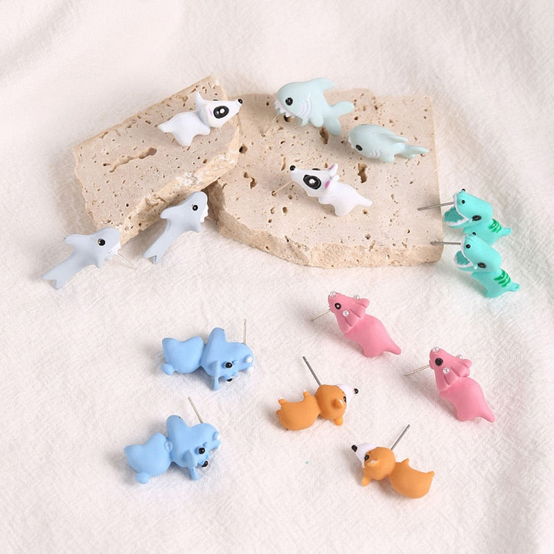 Tierohrringe Cartoon Kreative Tierbiss Schmuck