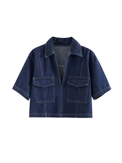 Damen Jeans Set: Kurzarmjacke & Mini-Rock Damenmode