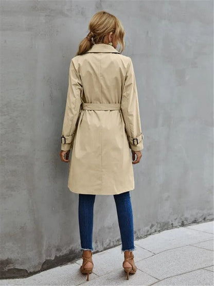 Schmale Damen Trenchcoat Stilvoll Wasserfest