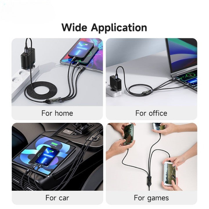 USB C Schnelllade Kabel 3 in 1 Universal