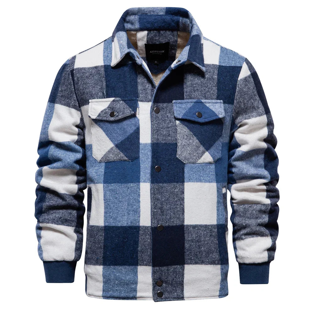 Karierte Herrenjacke Modern Flanell - BerlinGlamour