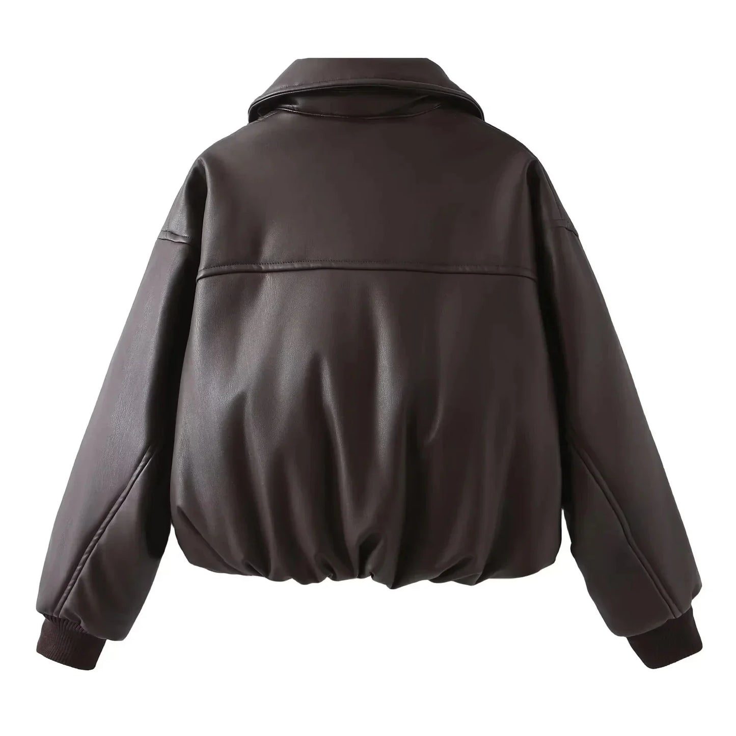 Veganer Bomberjacke Oversized Lederjacke Herren