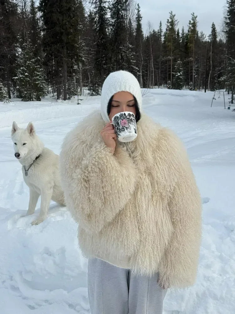 Kunstpelzjacke Oversized Fluffig Boho Style