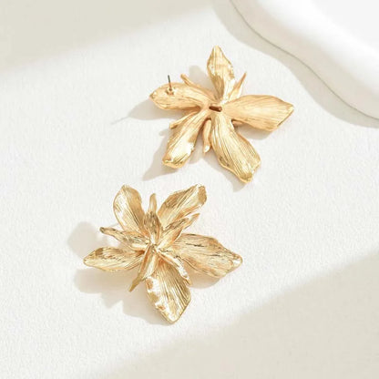 Blumen Ohrringe Gold Silber Statement Schmuck