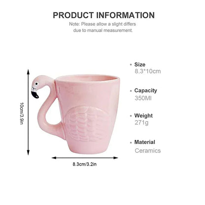 Keramik Teeset Rosa Flamingo Dekoratif Modern