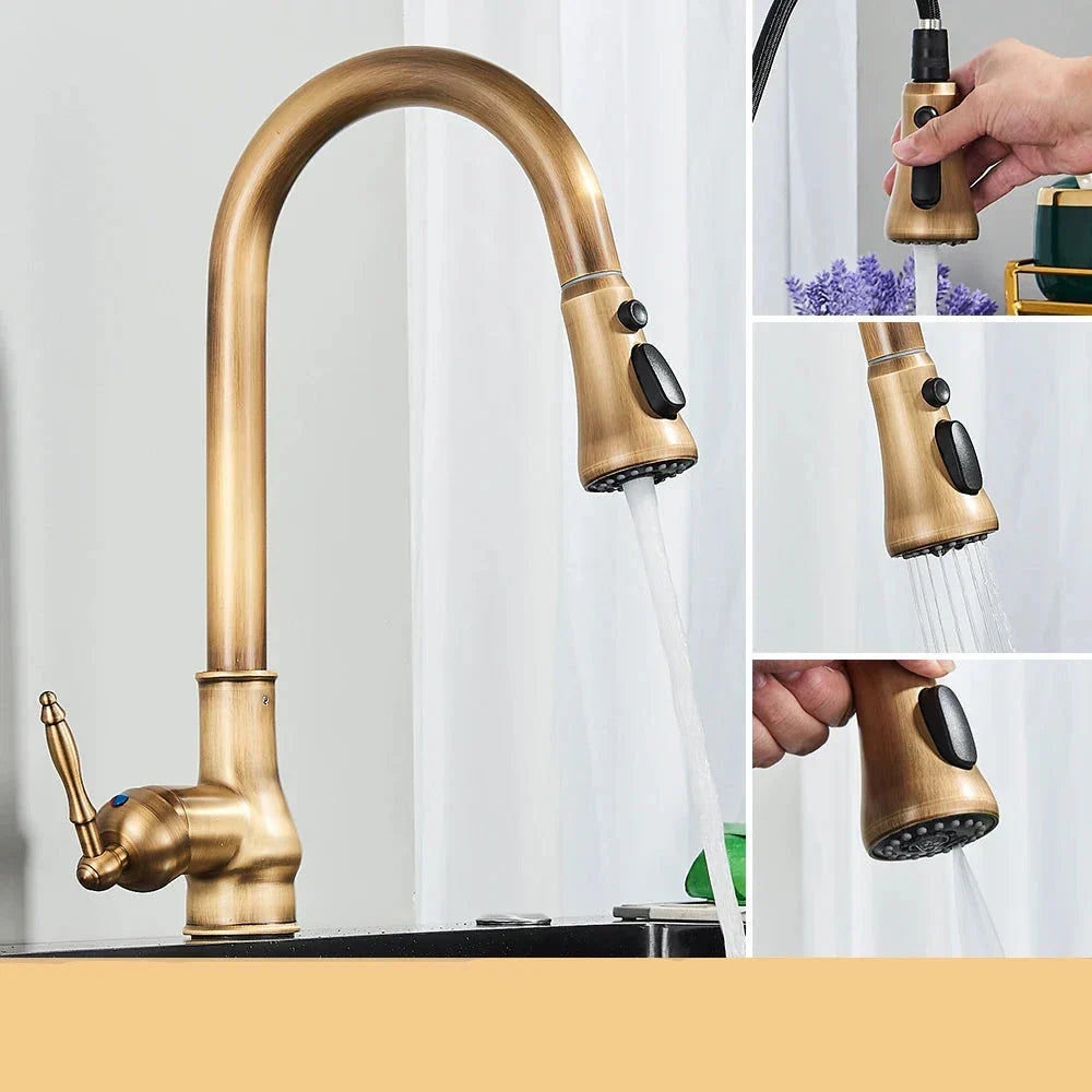 Küchenmischerhahn Vintage Messing Wasserhahn Antik Stil