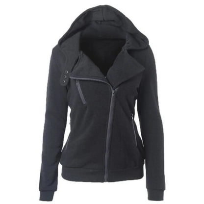 Damen Fleecepullover mit asymmetrischem Reißverschluss von BerlinGlamour