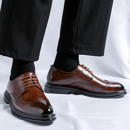 Herrenschuhe Flügelspitze Klassisch Schwarze Business Schuhe