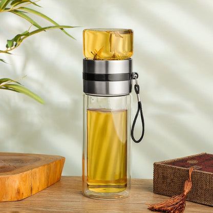 Isolierflasche 2in1 Thermo Doppelwandig Smart Wasserflasche - BerlinGlamour