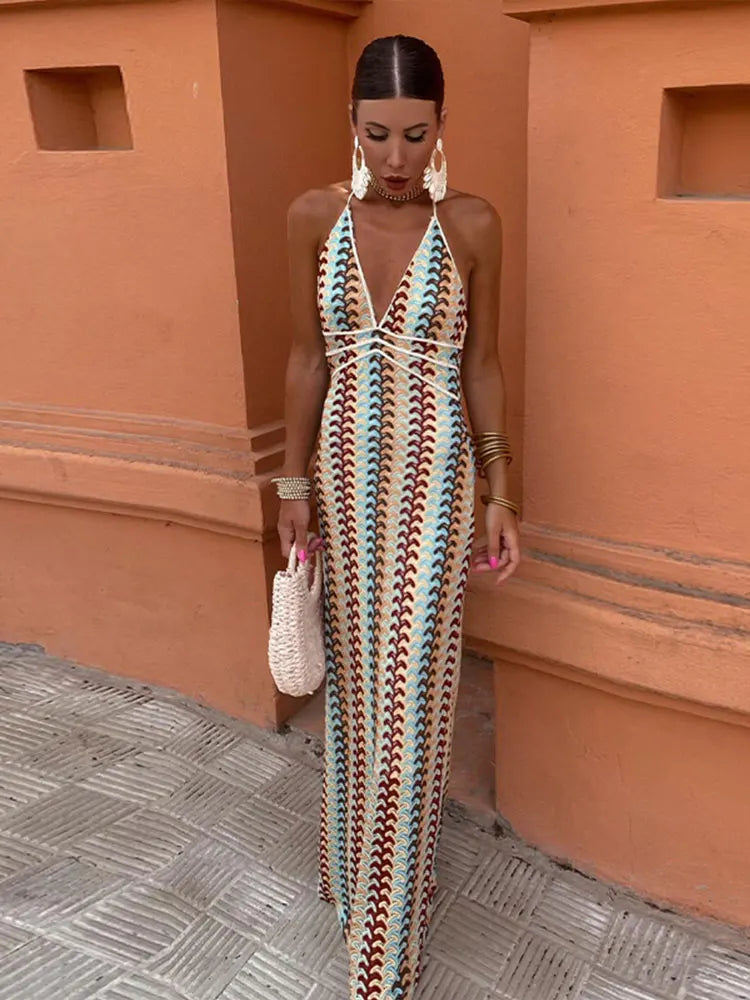 Sommerkleid Ärmellos V-Ausschnitt Damenkleid Modern