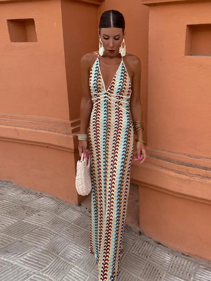 Sommerkleid Ärmellos V-Ausschnitt Damenkleid Modern