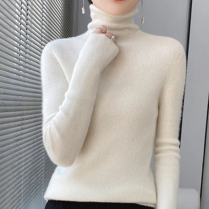 Wollpullover Rollkragen Warm Elegant