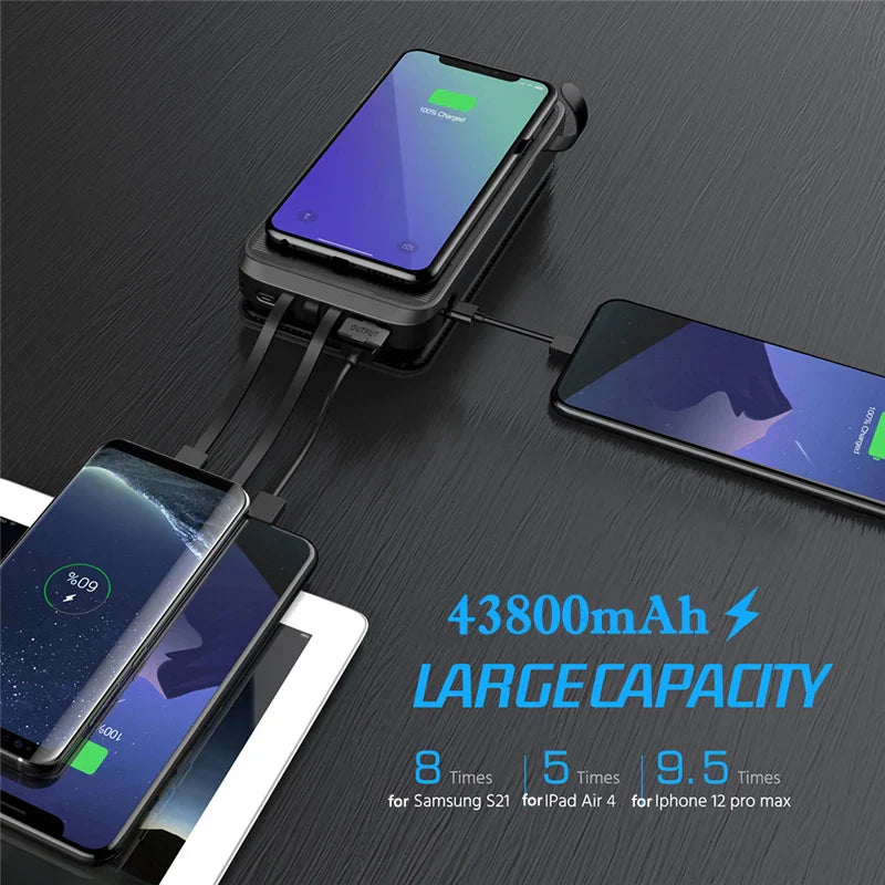 Powerbank 43800mAh Solar Outdoor Reisen Schnellladung
