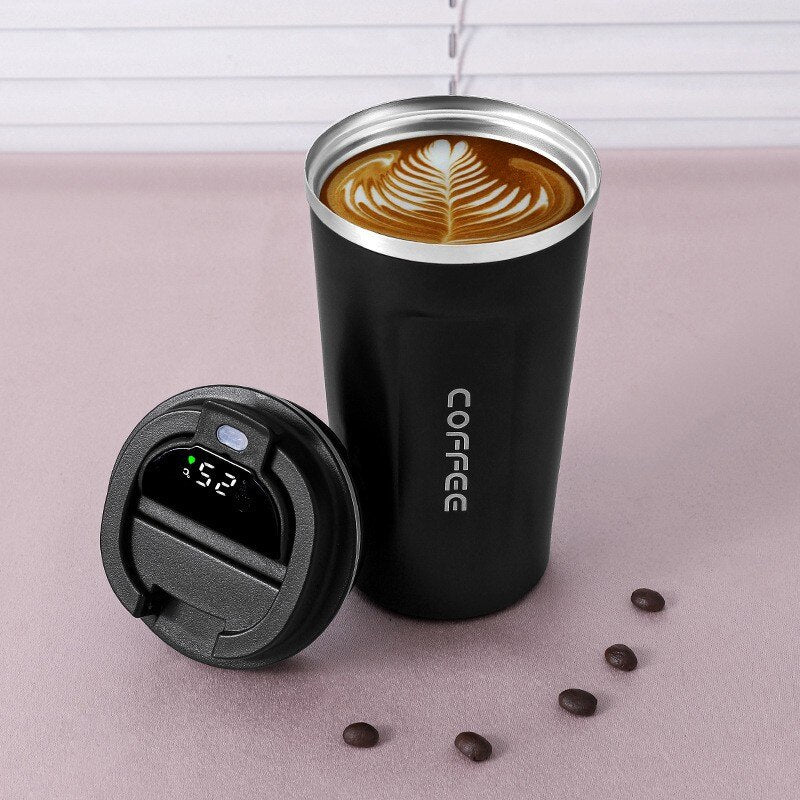 Smart Kaffeemug LED Thermos Becher Temperaturanzeige - BerlinGlamour