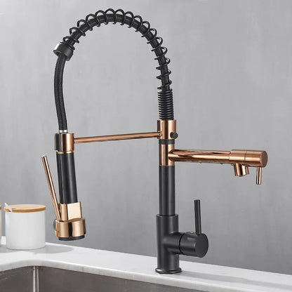 Küchenarmatur Doppel Auslauf Bronze Luxus