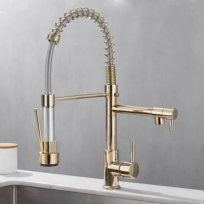 Küchenarmatur Doppel Auslauf Bronze Luxus - BerlinGlamour