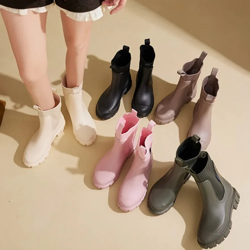 Wasserdichte Damen-Regenstiefel Chelsea mit Komfortsohle - BerlinGlamour