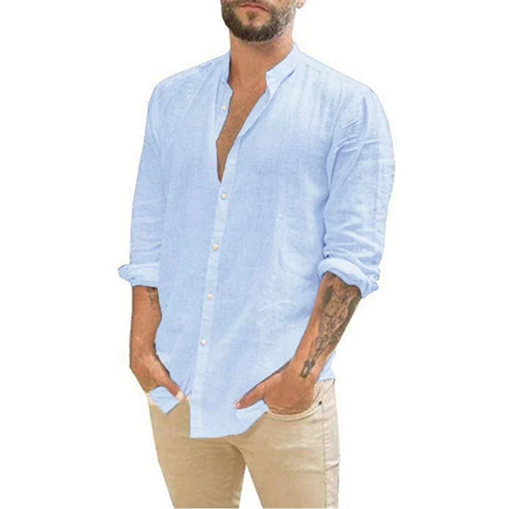 Leinenhemd Herren Sommer Leicht Elegant