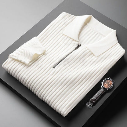 Herren Pullover Weich Komfortabel Polo Kragen