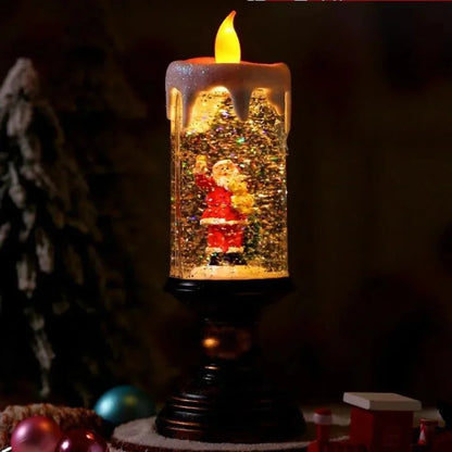 Weihnachtskerze Schneefall Effekt Kerzenlicht Dekorativ